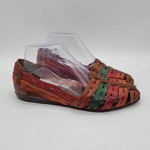 Drexlite Womens Leather Huarache Sandals Slides Shoes Size 8  Brazil Vintage